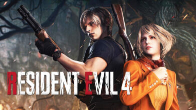 Resident Evil 4 Remake gameplay showing Leon S. Kennedy in action