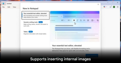 Windows Notepad image support