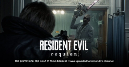 Resident Evil Requiem gameplay showing Leon in action against zombies